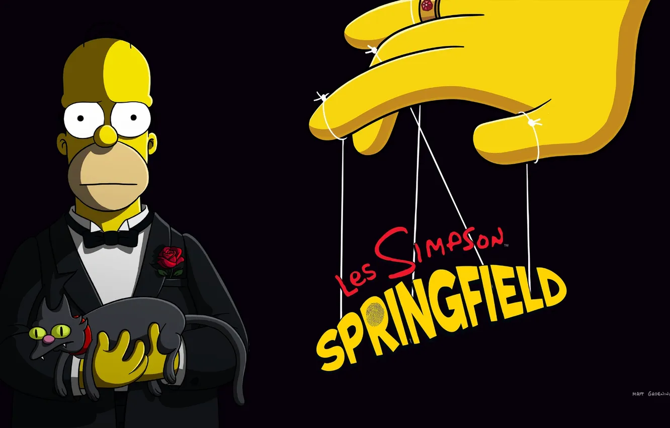 Фото обои Simpsons, Homer, taped out, springfild