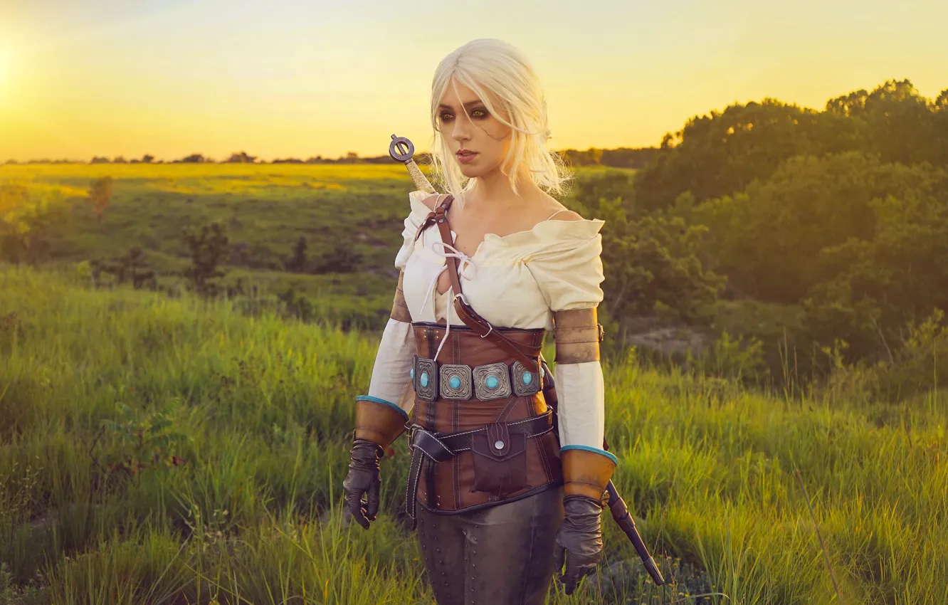 Фото обои girl, The Witcher, games, model, cosplay, pose, Ciri, April Gloria