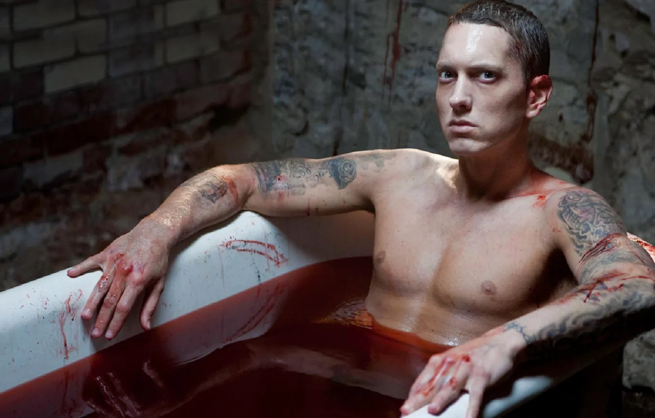 Фото обои кровь, hip-hop, Eminem, rap