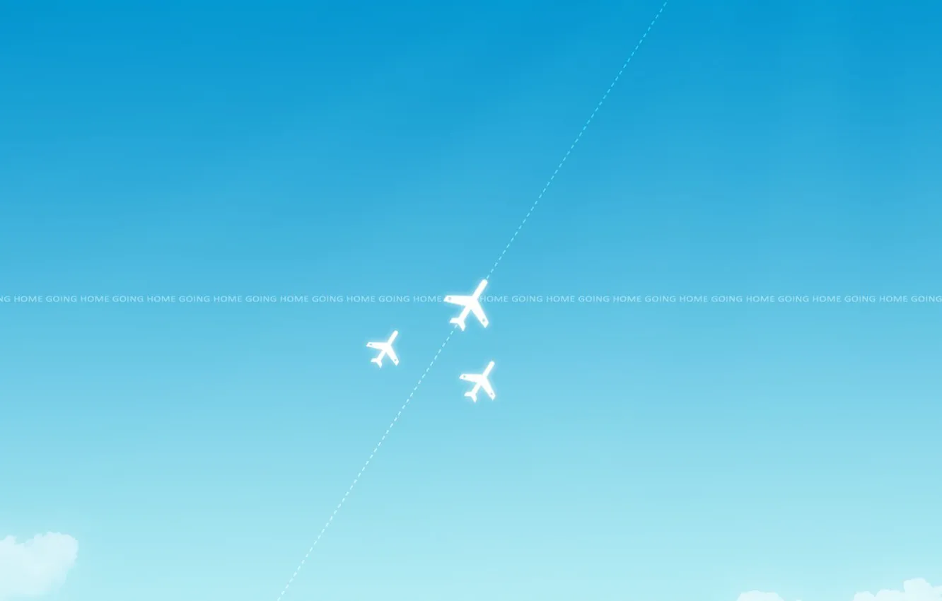 Фото обои синий, минимализм, Самолеты
