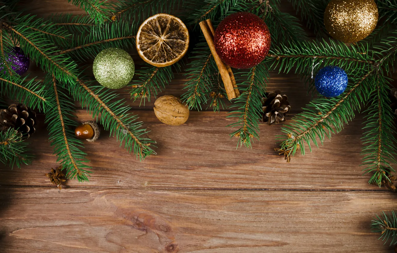 Фото обои шары, елка, Новый Год, Рождество, Christmas, balls, wood, New Year