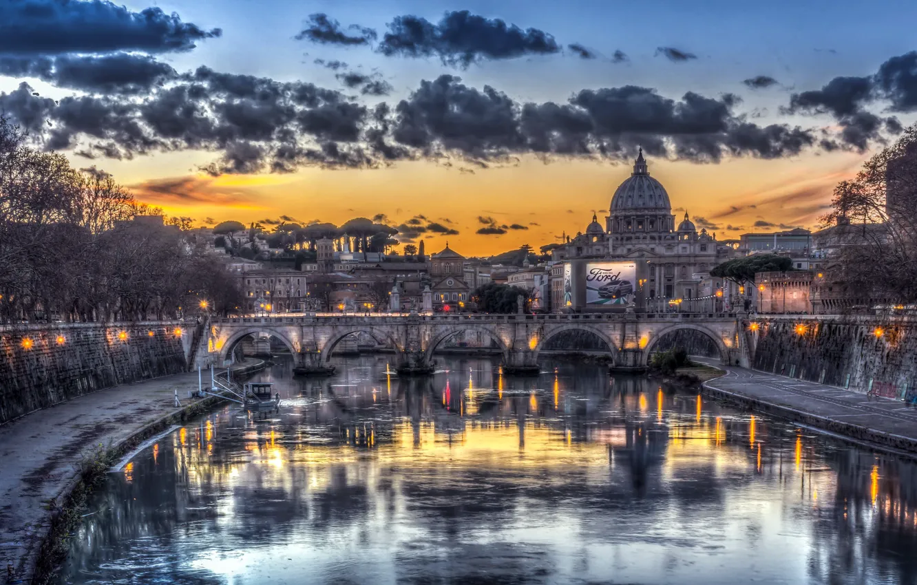 Фото обои Italy, Roma, Vatican sunset
