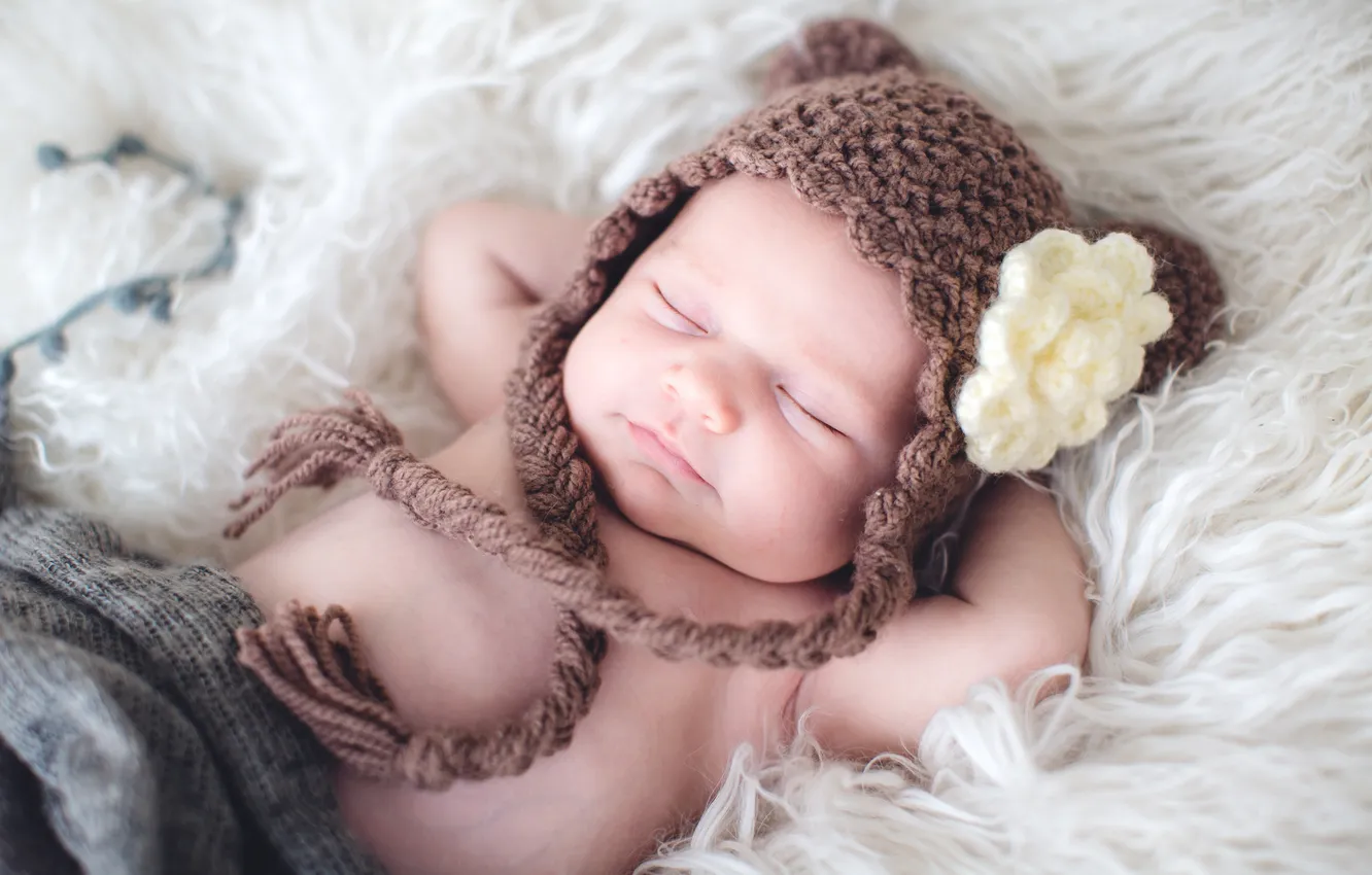 Фото обои сон, ребёнок, шапочка, младенец
