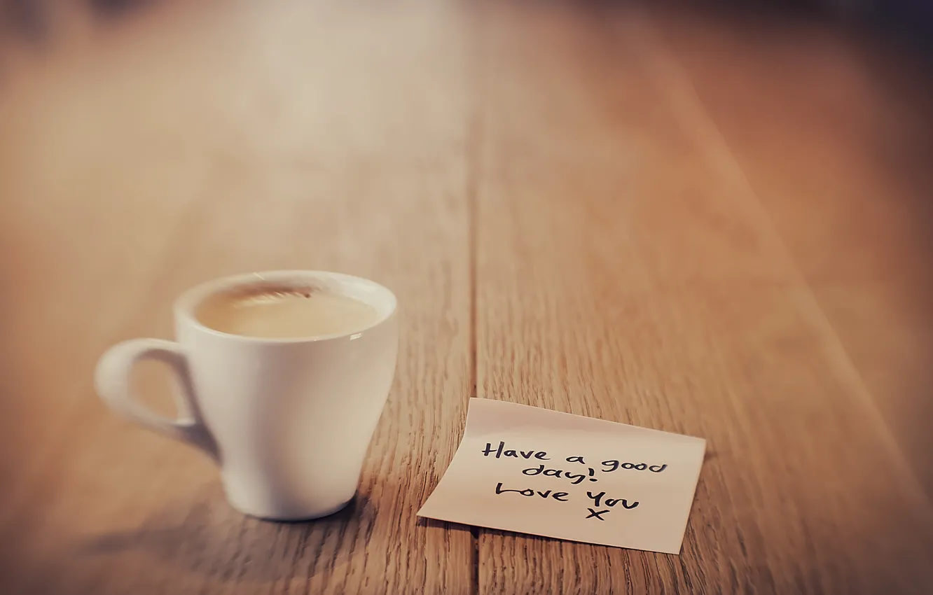 Фото обои кофе, чашка, записка