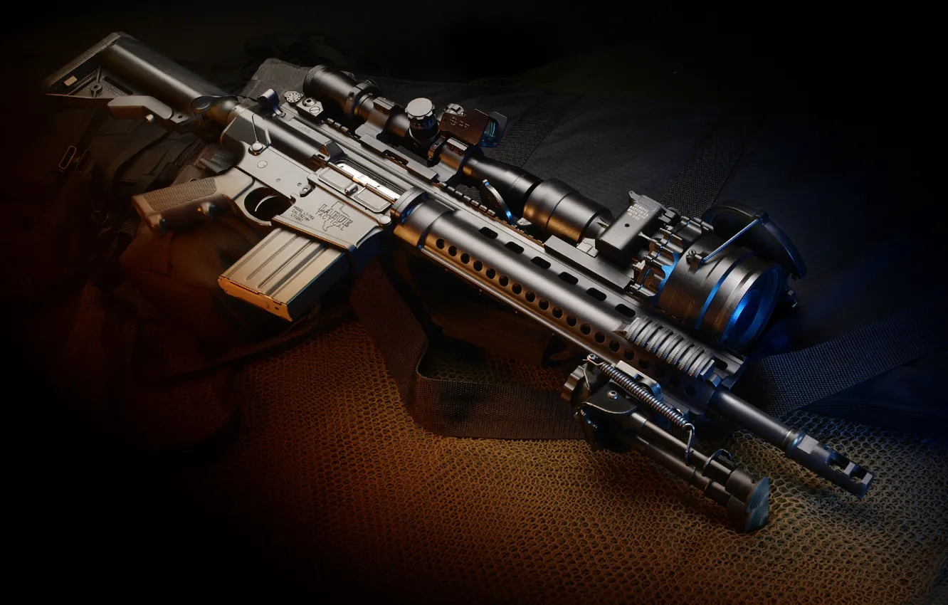 Фото обои оружие, gun, weapon, карабин, автоматический, hd wallpaper, сошки, штурмовая винтовка