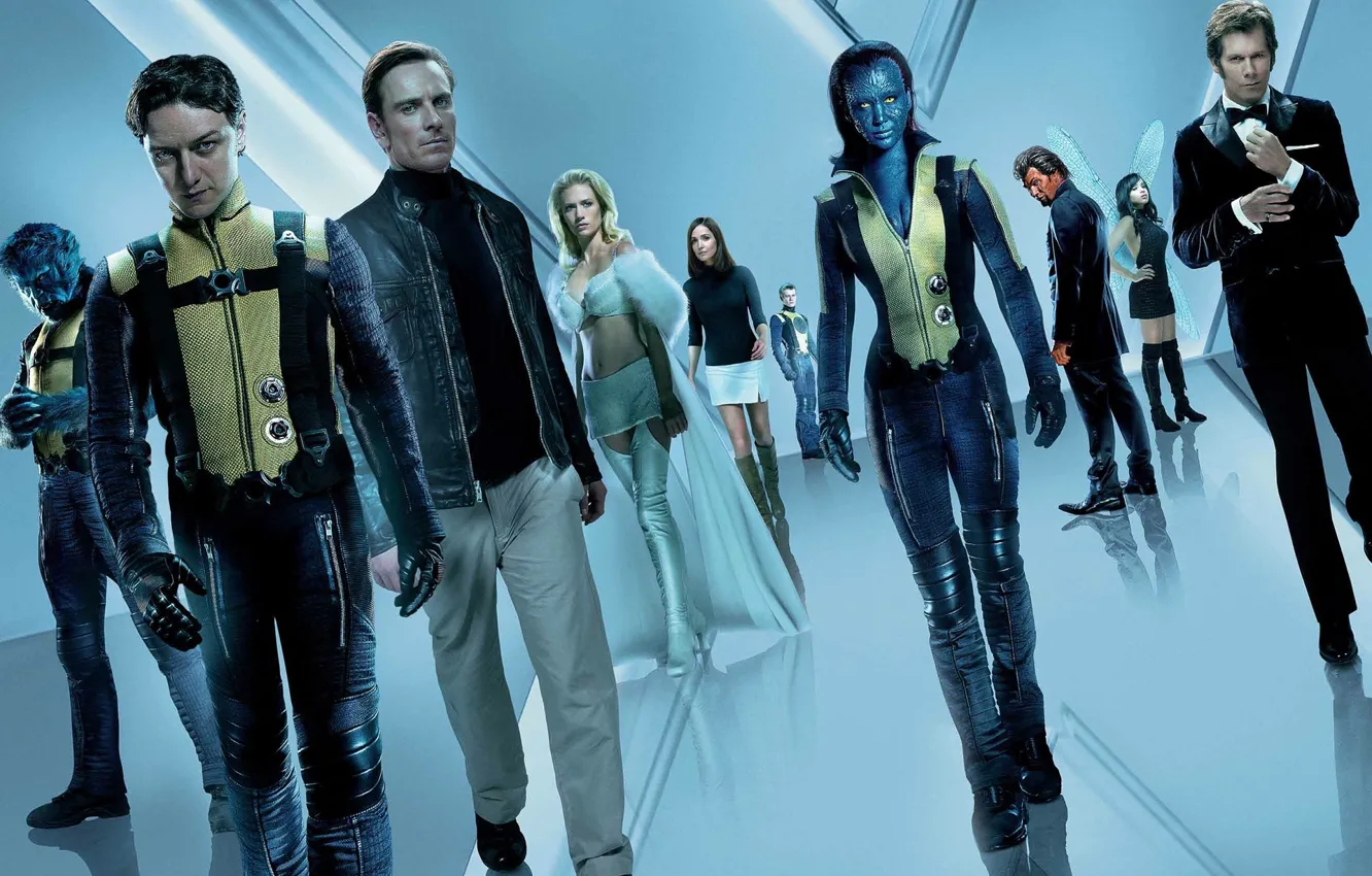 Фото обои актеры, мутанты, люди икс, X-Men First Class, первый класс