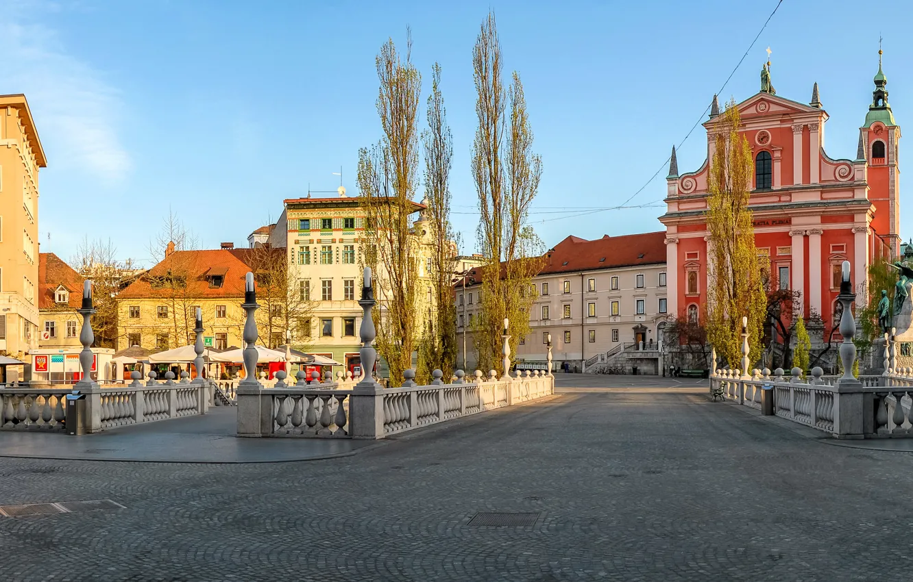 Фото обои улица, здания, Словения, Любляна, Ljubljana