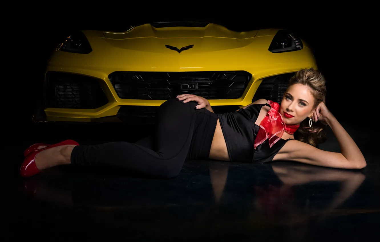 Фото обои Corvette, Chevrolet, Girl, ZR1