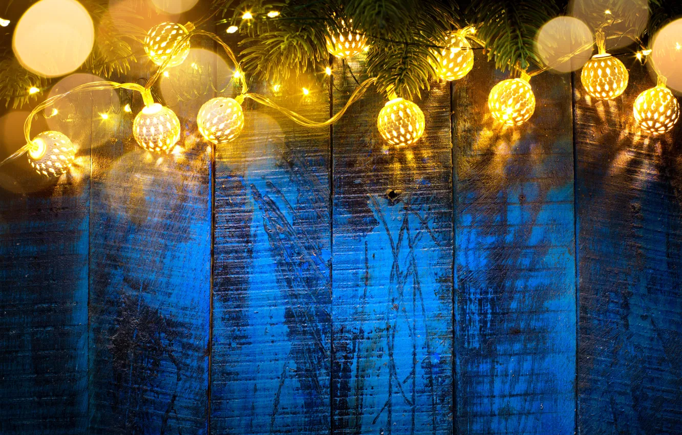 Фото обои украшения, огни, Новый Год, Рождество, happy, Christmas, wood, bokeh