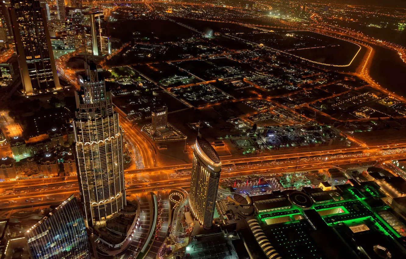 Фото обои ночь, город, Dubai
