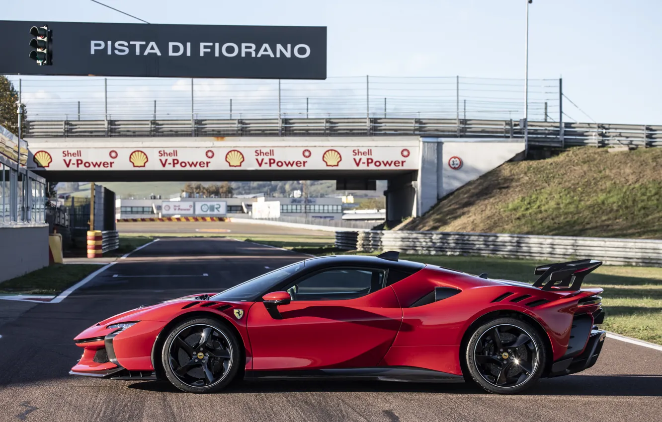 Фото обои Ferrari, side view, SF90, Ferrari SF90 XX Stradale