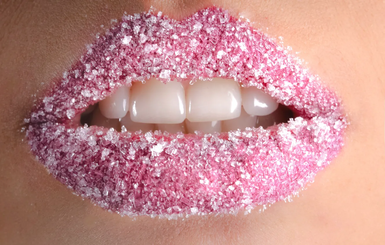 Фото обои зубы, рот, губы, lips, сахарная пудра, mouth, teeth, белый порошок