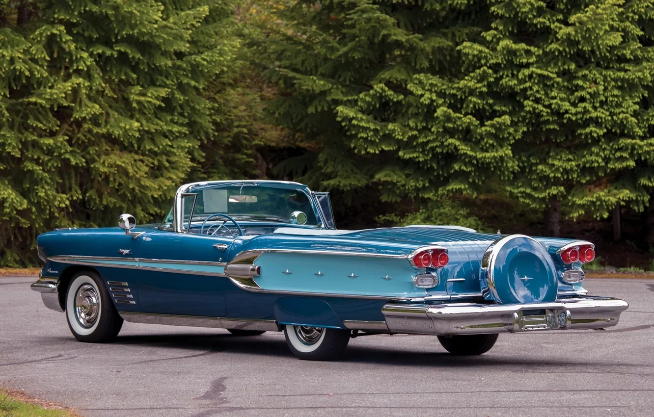 Фото обои кабриолет, вид сзади, Pontiac, Понтиак, Convertible, 1958, Parisienne