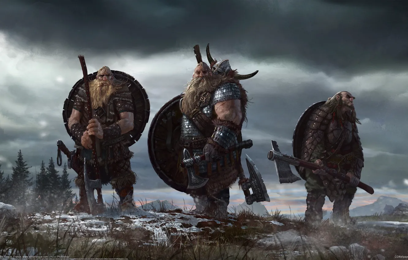 Фото обои мужики, викинги, Leolas Fargue