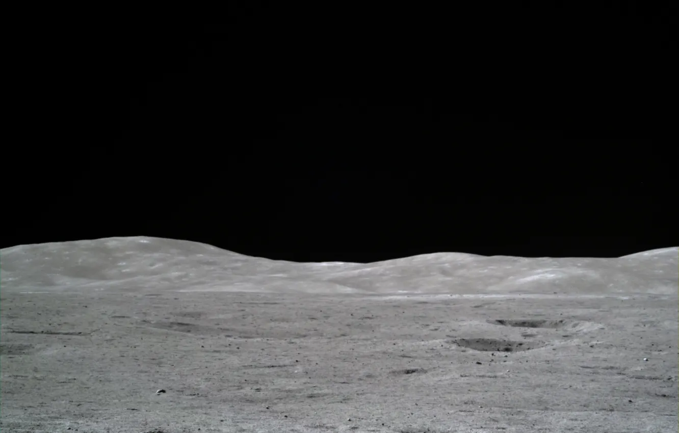 Фото обои поверхность, горы, Луна, CNSA, lunar rover Yutu-2, луноход Юйту-2, Чанъэ-4, Китайское национальное космическое управление