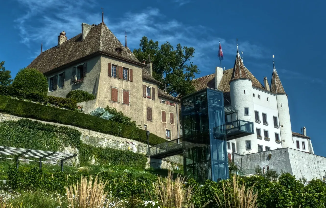 Фото обои замок, Switzerland, Nyon