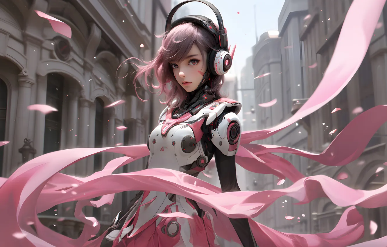 Фото обои Girl, Women, Mecha, AI Art, AI Generated