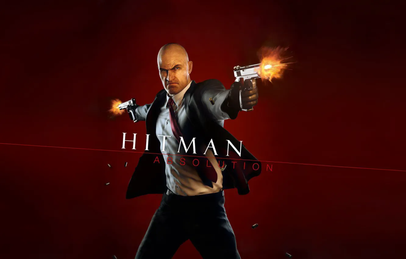 Фото обои пистолет, кровь, игра, бордовый, hitman 5, Агент 47, Хитмэн, Hitman Absolution