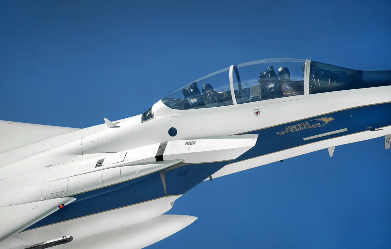 Фото обои Истребитель, Фонарь, NASA, Пилот, Кокпит, F-15D Eagle