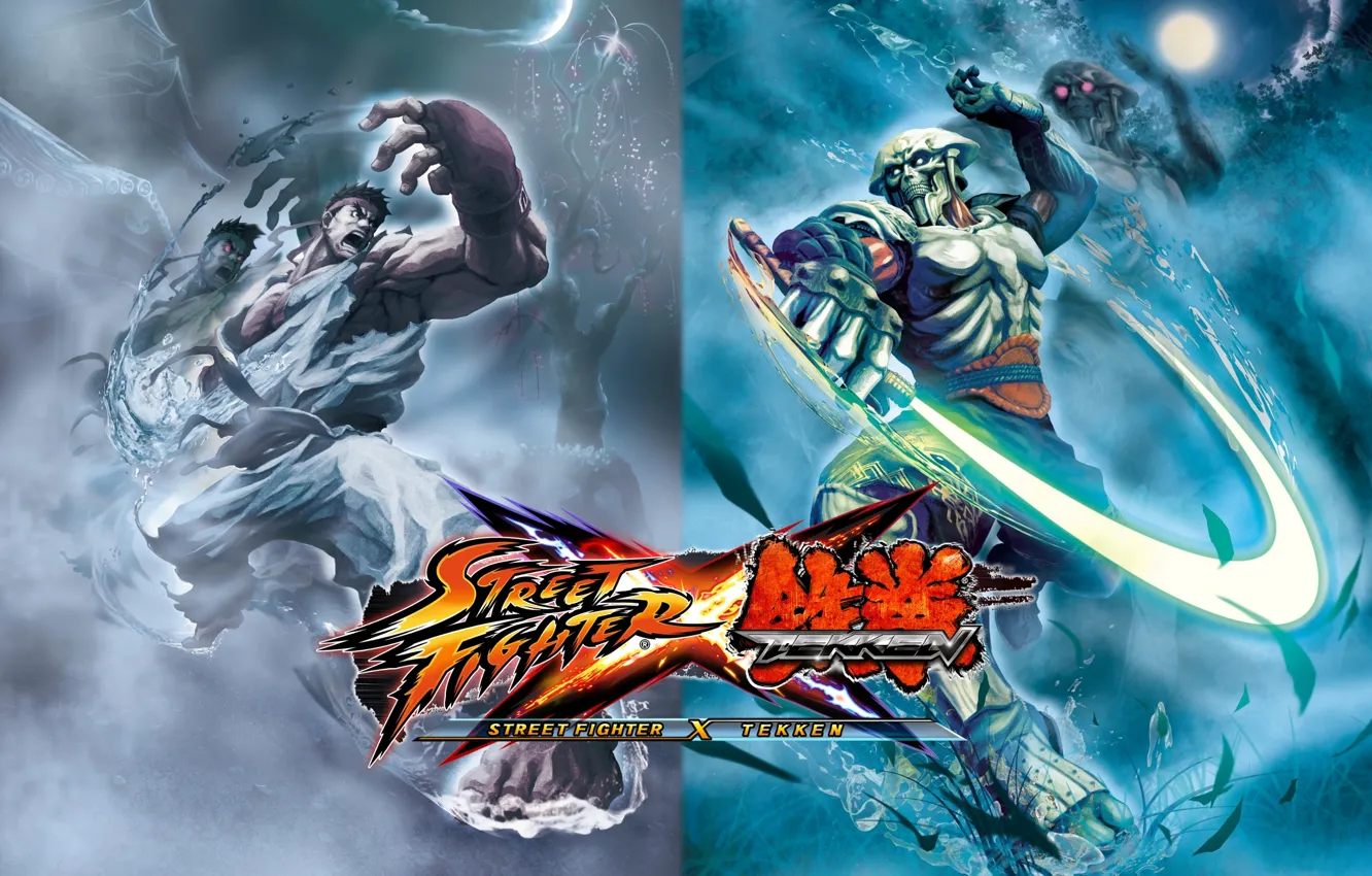 Фото обои поединок, уличный боец, Street Fighter X Tekken, Yoshimitsu, ryu