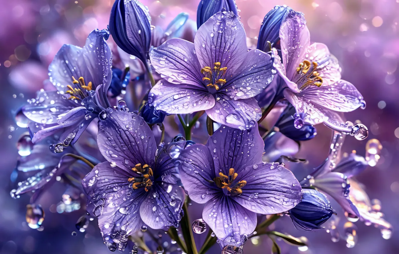 Фото обои фиолетовый, цветы, сиреневые