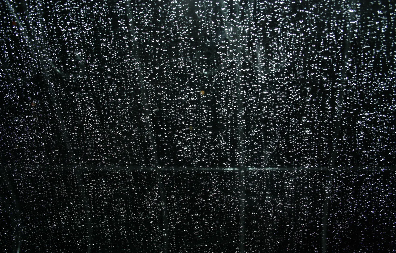 Фото обои стекло, ночь, дождь, окно, капли.