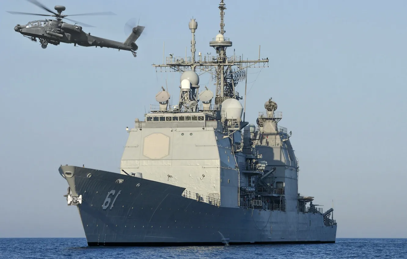 Фото обои ВМС США, ракетный крейсер, USS Monterey, CG 61