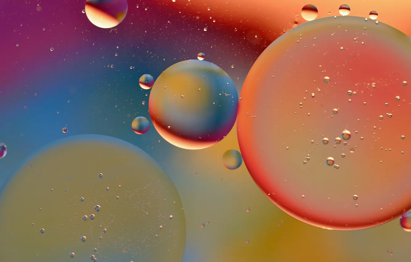 Фото обои вода, пузырьки, масло, воздух, объем