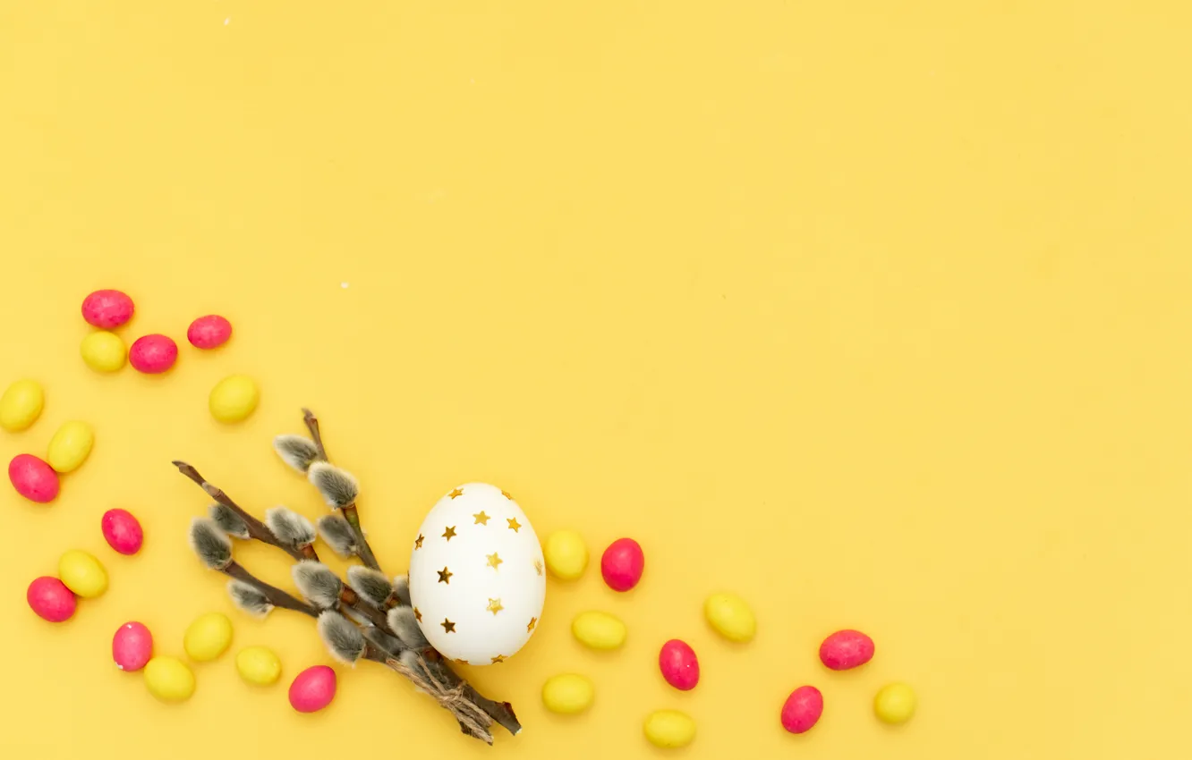 Фото обои праздник, яйца, конфеты, пасха