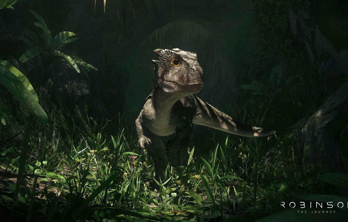 Фото обои game, predator, animal, vegetation, claws, reptile, dinosaur, Robinson The Journey