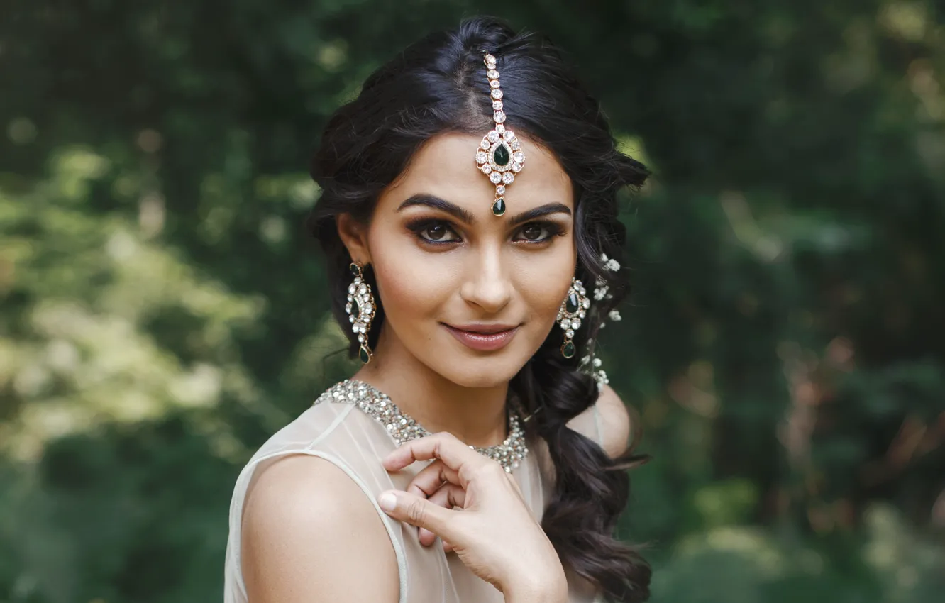 Фото обои девушка, woman, asian, portrait, индианка, makeup, indian brunette