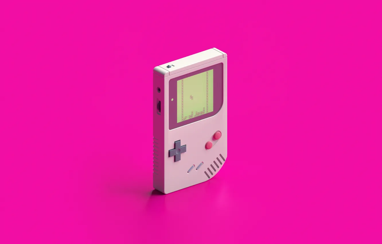 Фото обои Ретро, Art, Рендеринг, Retro, Minimalism, Tetris, Тетрис, Game Boy