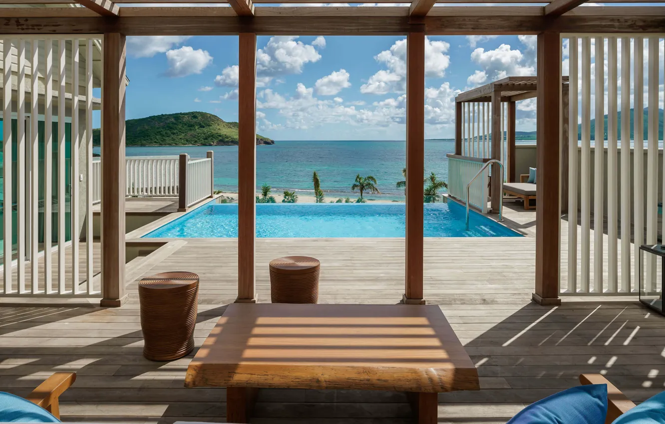 Фото обои море, бассейн, отель, Карибы, Сент-Китс и Невис, Park Hyatt St. Kitts