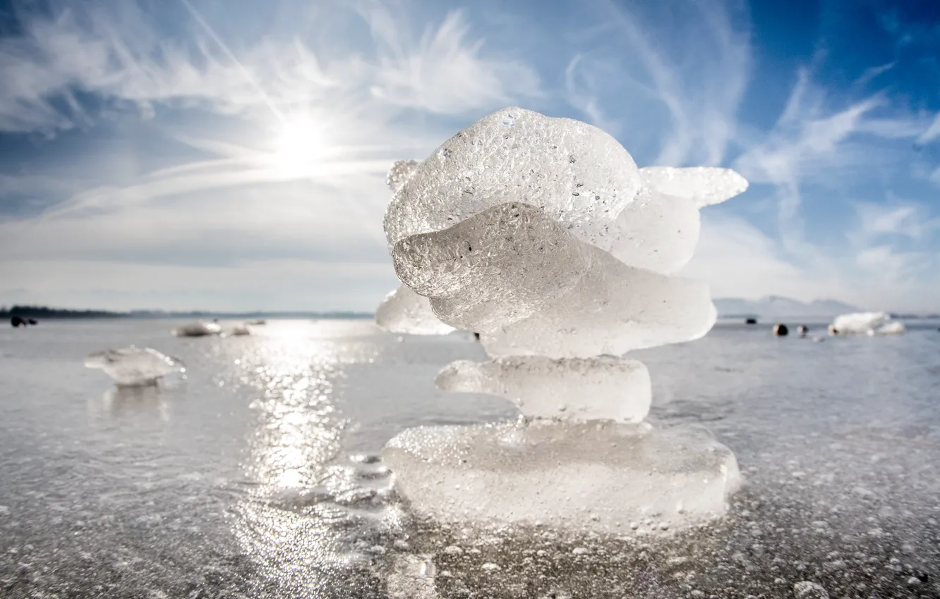 Фото обои лед, зима, снег, природа