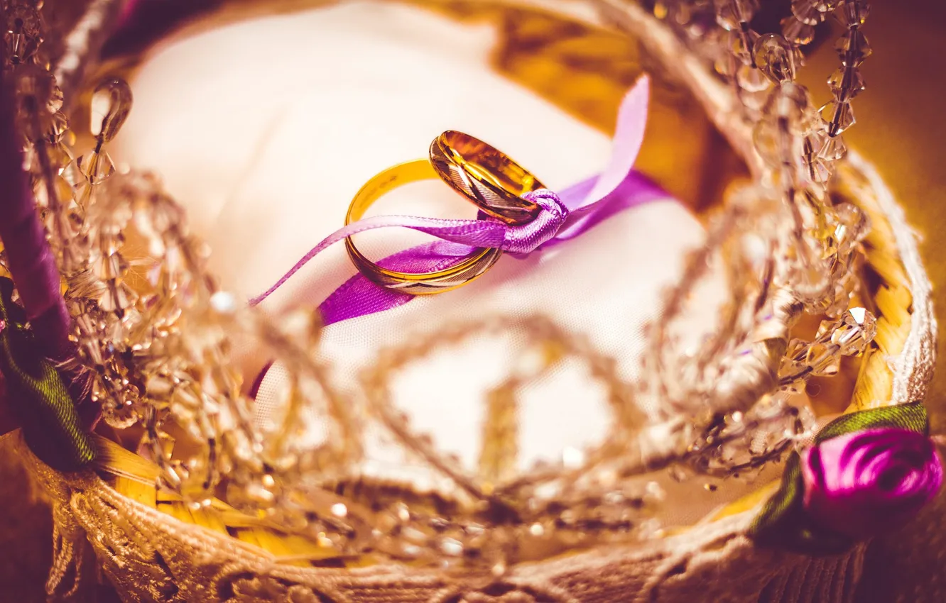 Фото обои кольца, лента, свадьба, помолвка