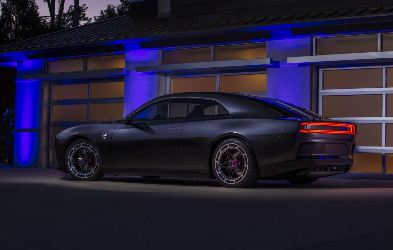 Фото обои черный, концепт, Dodge, Charger, масл кар, Dodge Charger Daytona SRT Concept