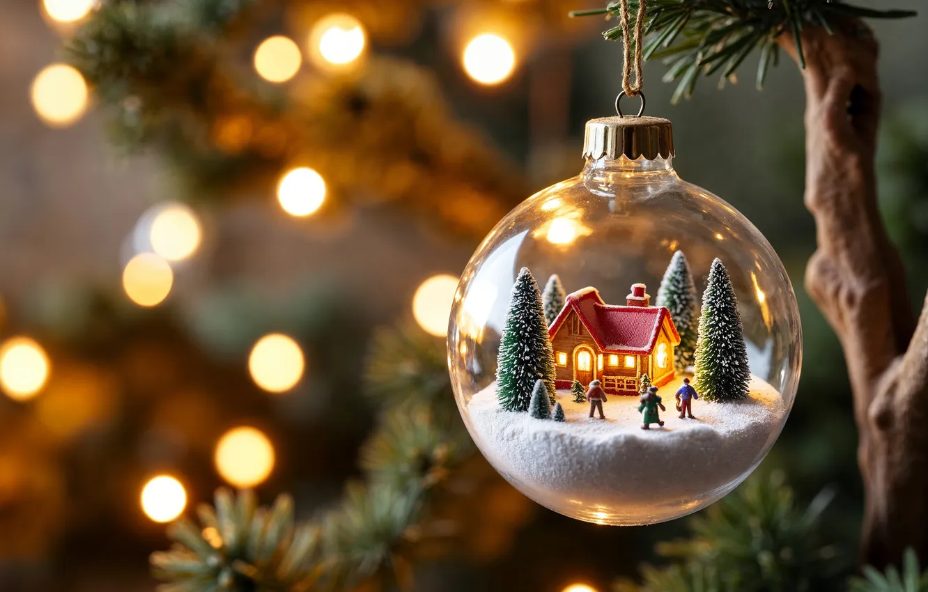 Фото обои украшения, игрушка, елка, Рождество, Новый год, Christmas, tree, стеклянный шар