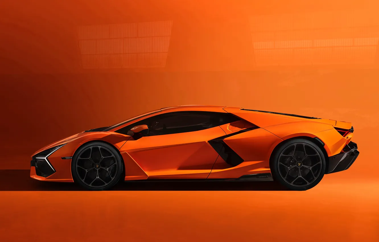Фото обои оранжевый, Lamborghini, вид сбоку, ламборгини, Revuelto, Lamborghini Revuelto