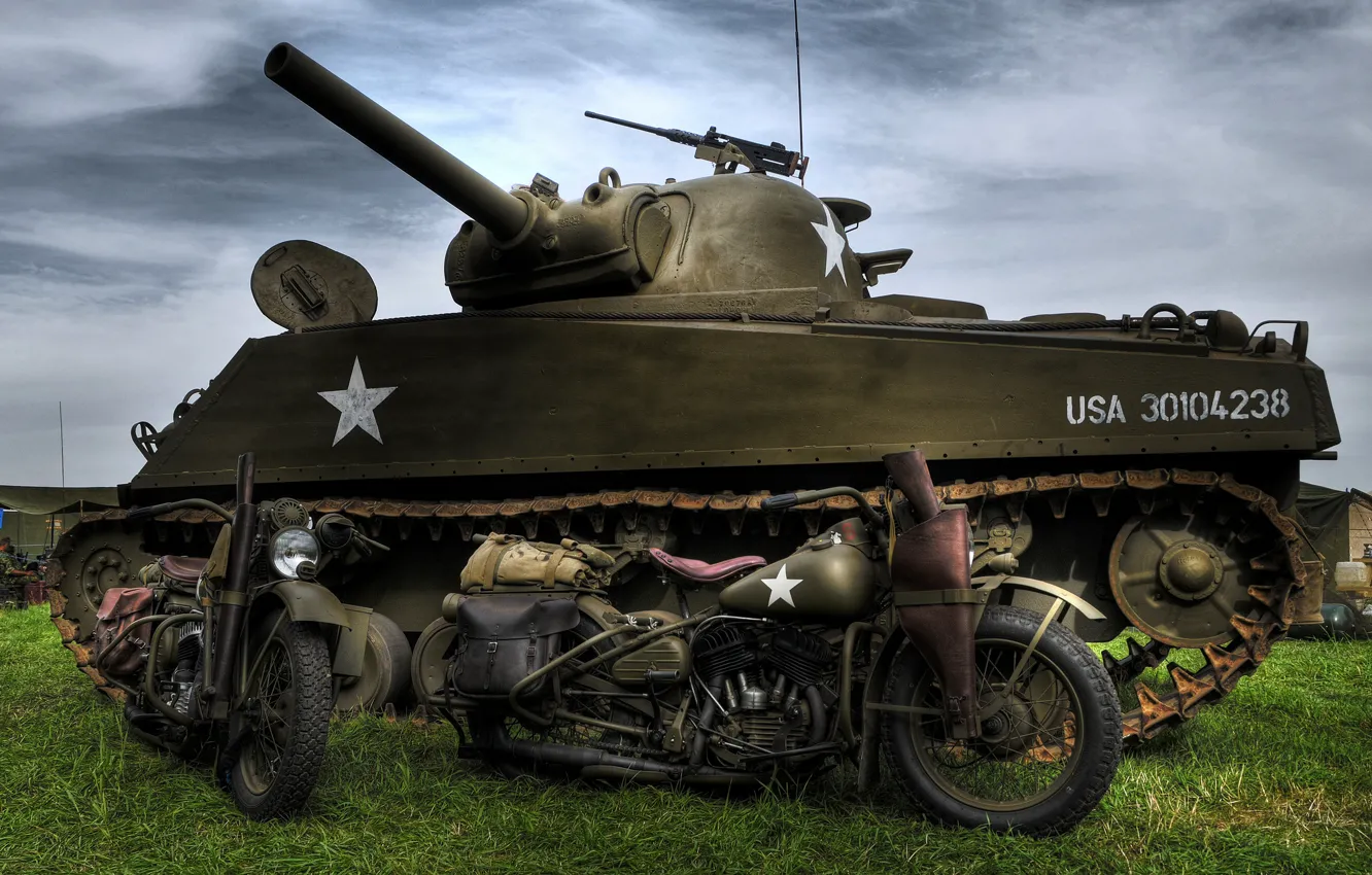 Фото обои модель, войны, танк, Harley-Davidson, средний, M4 Sherman, периода, мировой