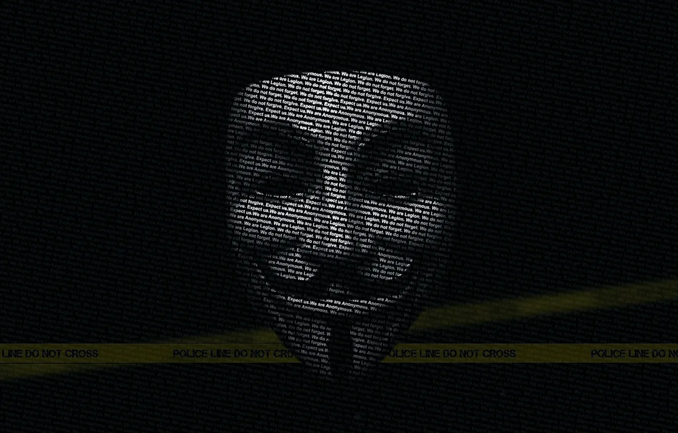 Фото обои надписи, полиция, текстура, маска, черный фон, запрет, Сопротивление, хакер