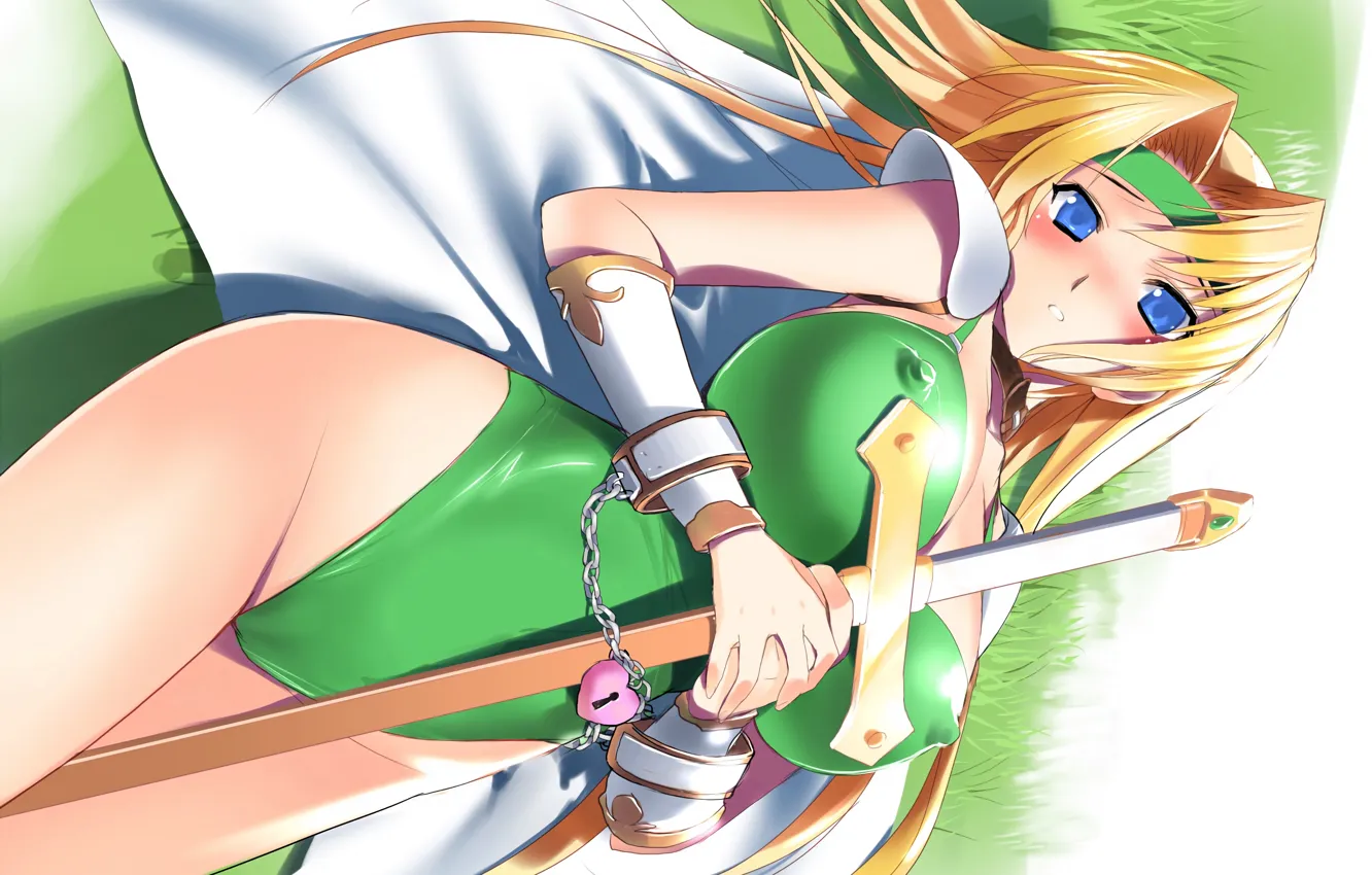 Фото обои girl, sword, sexy, Final Fantasy, cleavage, erect nipples, long hair, boobs