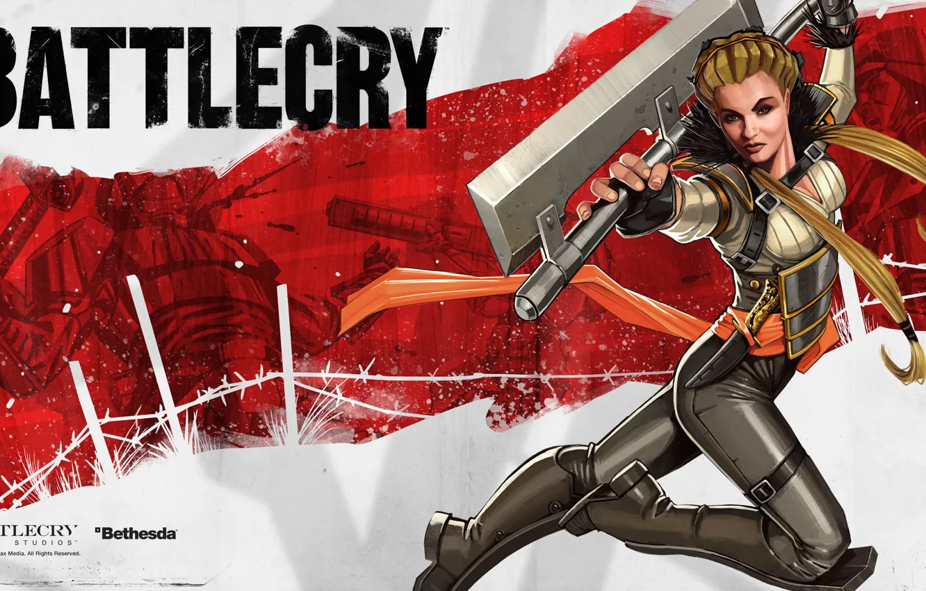 Фото обои девушка, меч, Bethesda Softworks, Battlecry