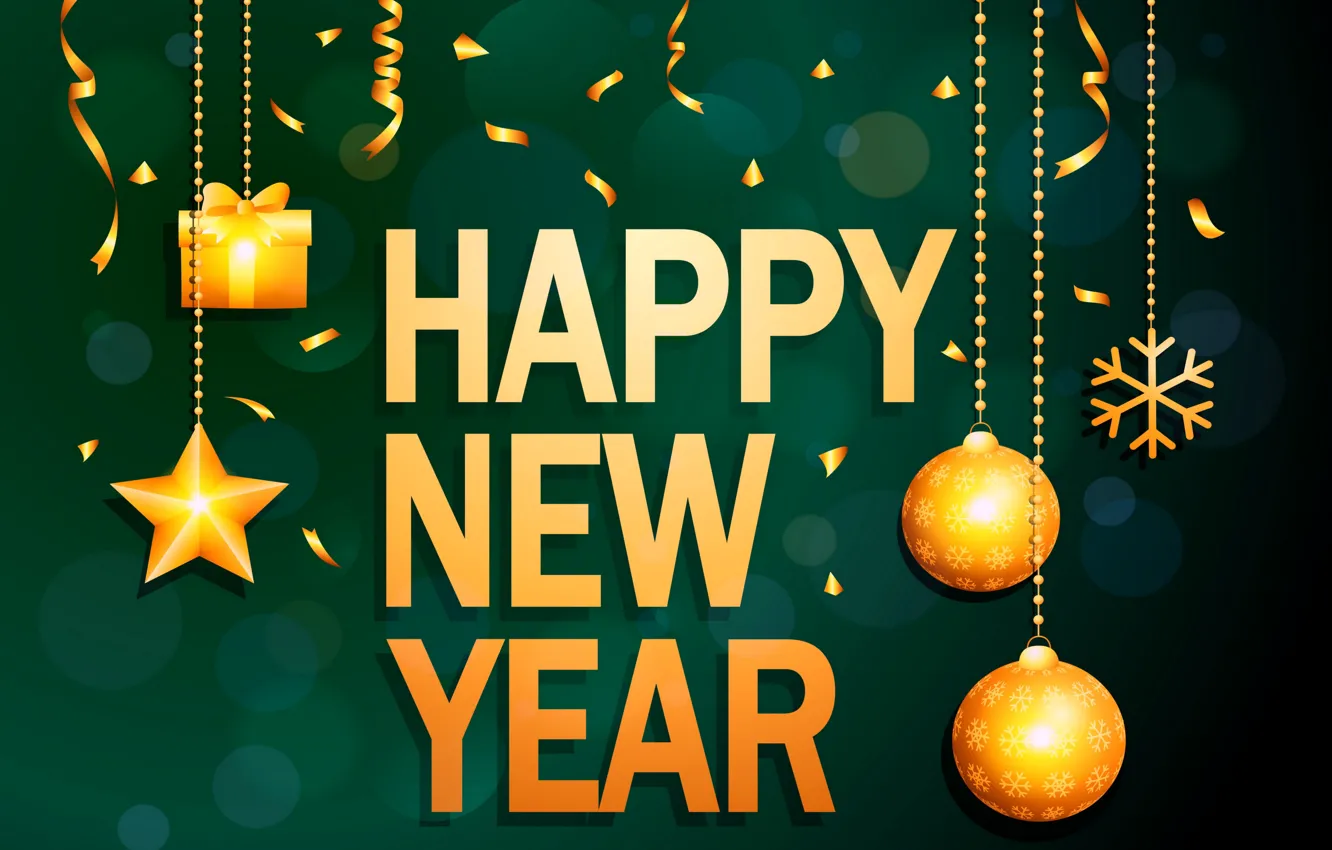 Фото обои Новый Год, new year, happy, decoration, 2017, holiday celebration