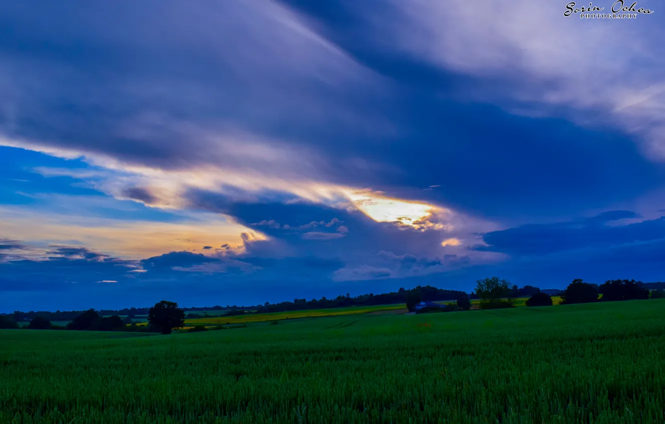 Фото обои Nature, Sky, Purple, Landscape, Sunset, Magic, Summer, United Kingdom