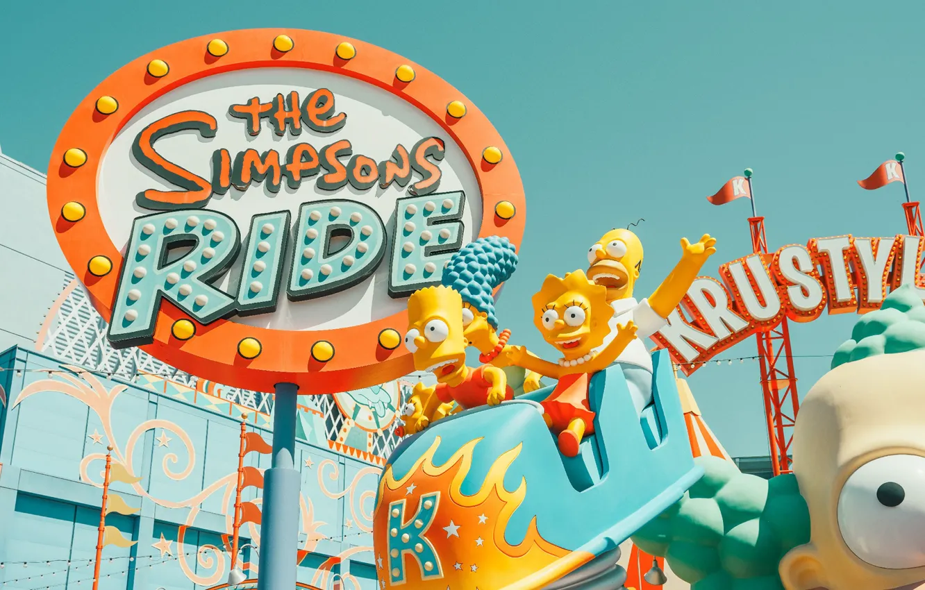Фото обои парк, развлечения, аттракционы, персонажи, CALIFORNIA AMUSEMENT PARKS