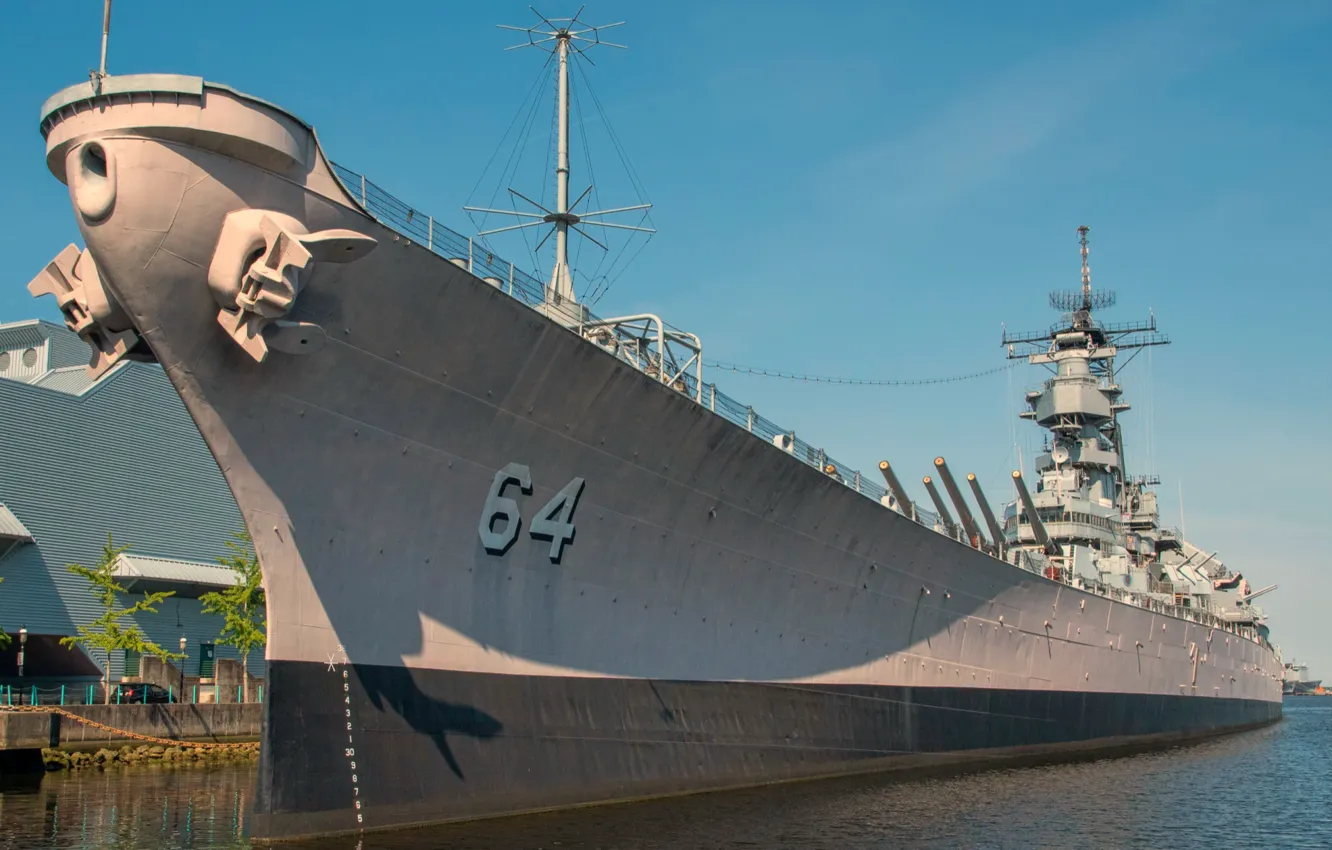 Фото обои линкор, USS Wisconsin, BB64