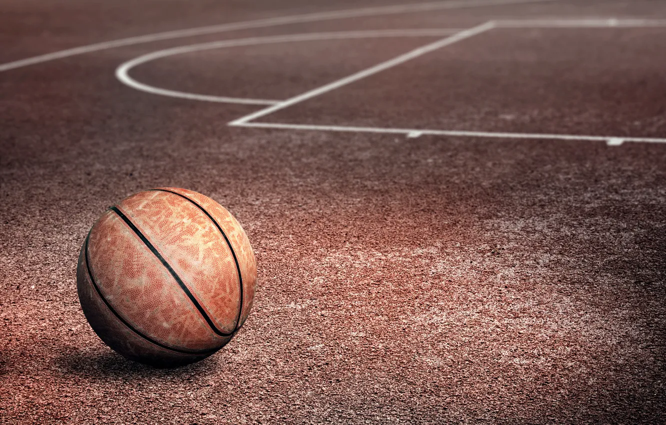 Фото обои спорт, мяч, баскетбол, площадка