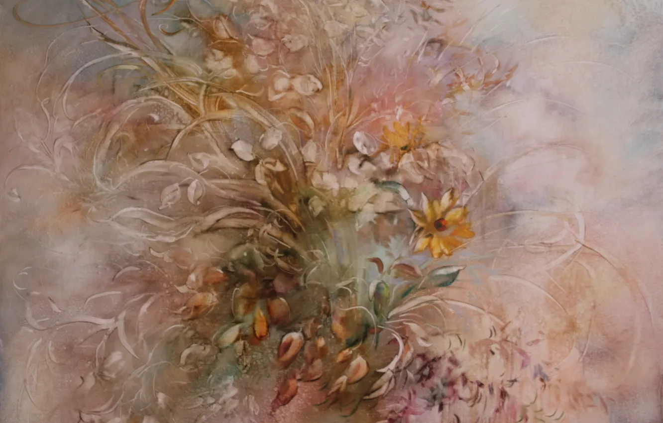 Фото обои цветы, Натюрморт, Сфумато, сувенирная живопись, Петренко Светлана