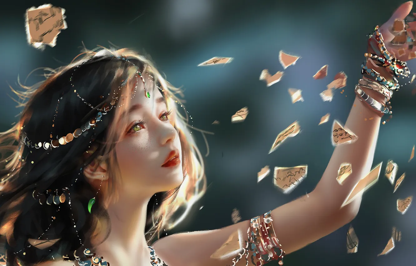 Фото обои Fantasy, Asian Girl, Beautiful girl, WLOP