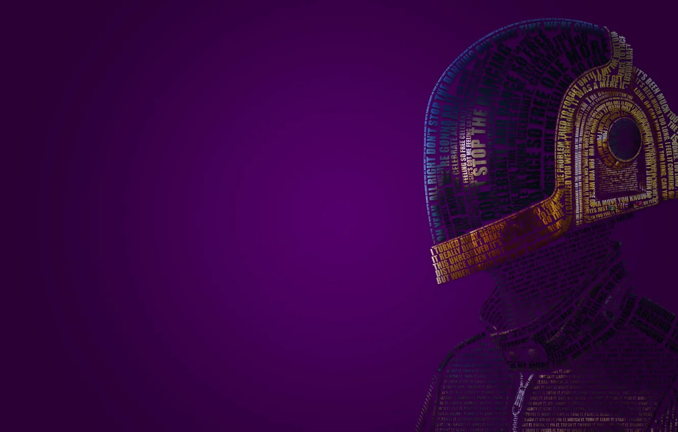 Фото обои музыка, шлем, слова, daft punk, типография, Guy-Manuel de Homem-Christo